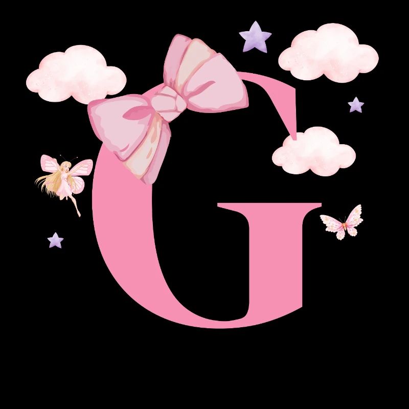 Buchstabe g rosa Wolken