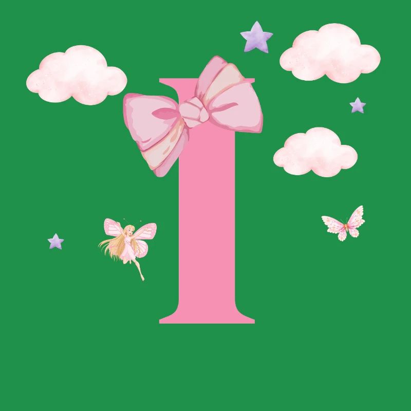 Letter i pink clouds