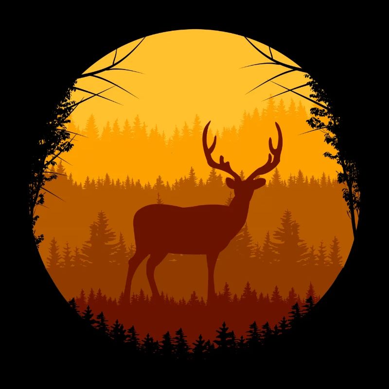 Forêt d’automne et cerfs