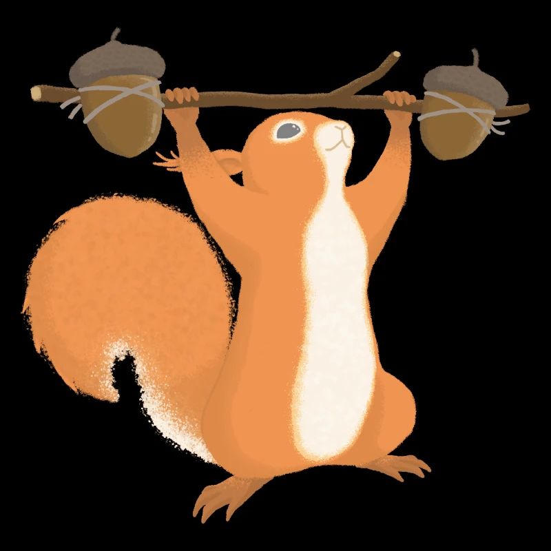 Squirrel during strength training