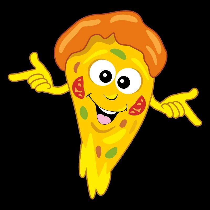 Drôle de tranche de pizza de dessin animé