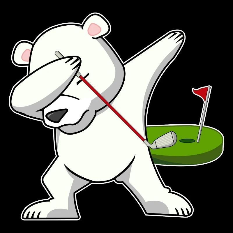 dab dabbing eisbär golf süß golfschläger tiere art