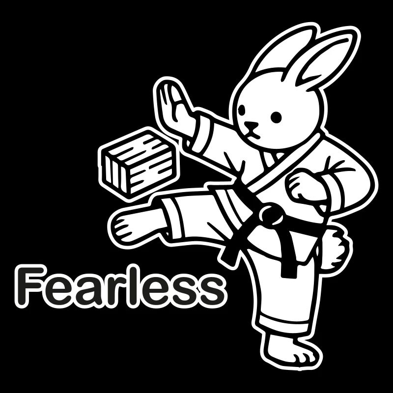 Karate Hase Holz hacken - Fearless Design
