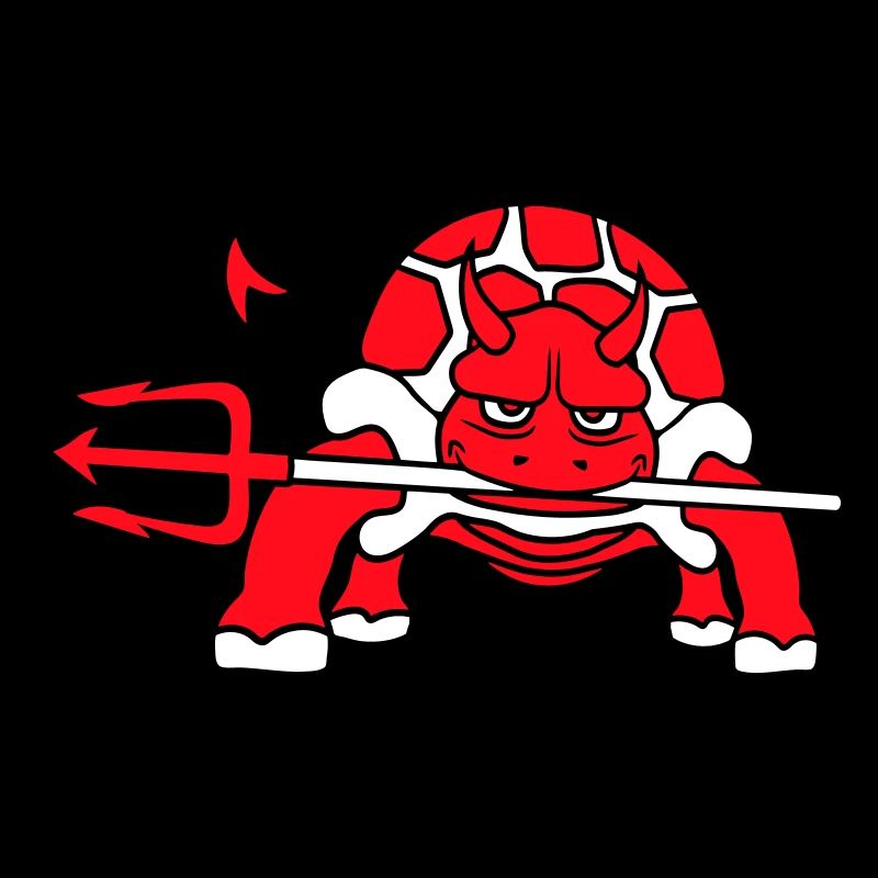 Tortue Diable Enfer Trident Mal Démon Cool