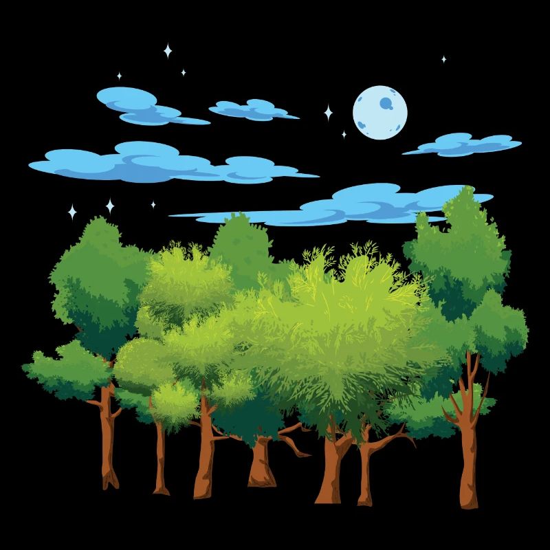 Nature Lover Forest Trees Gift Full Moon Moon