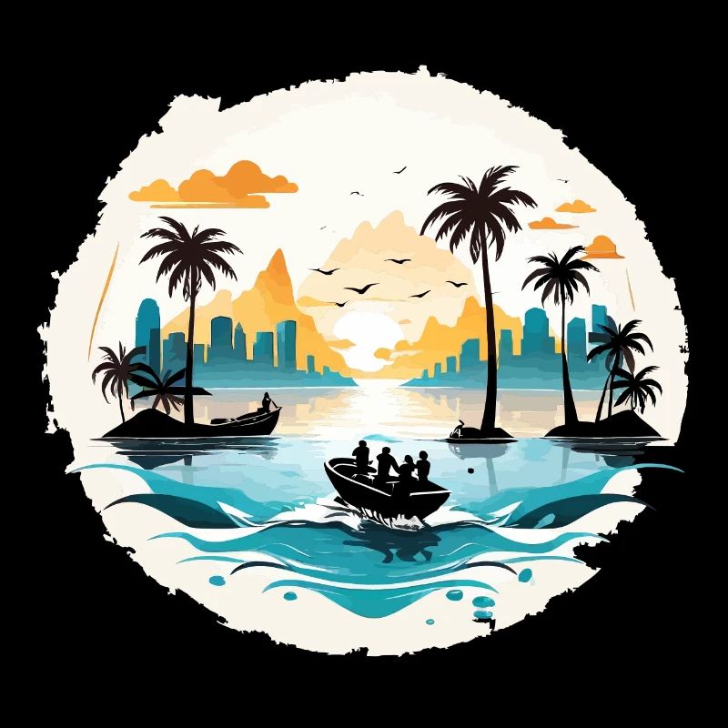 Tropical sunset vacation