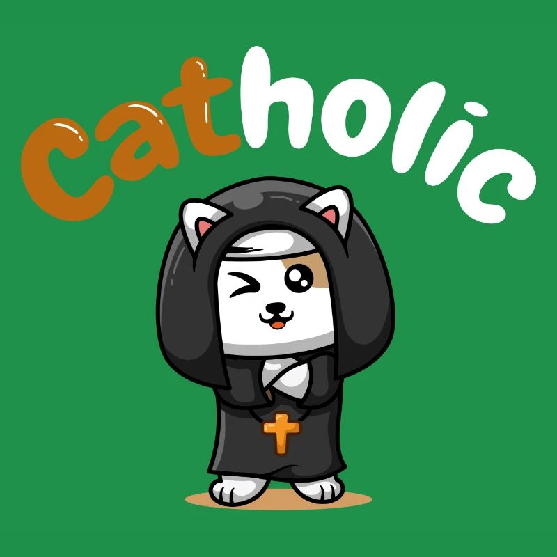 Catholic Cat Tshirt Funny Gift
