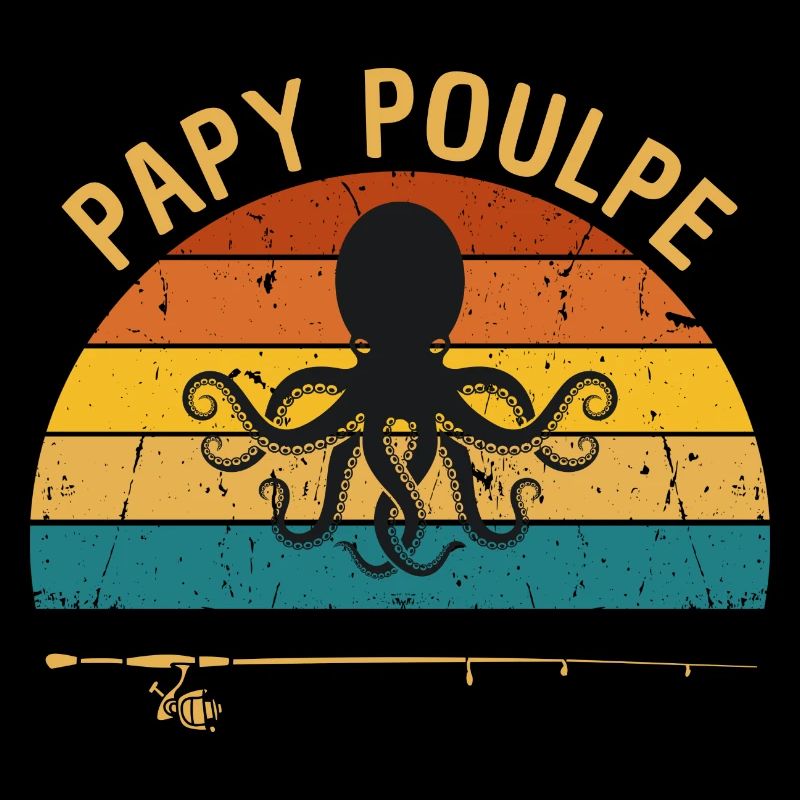 Papy poulpe Canne à pêche