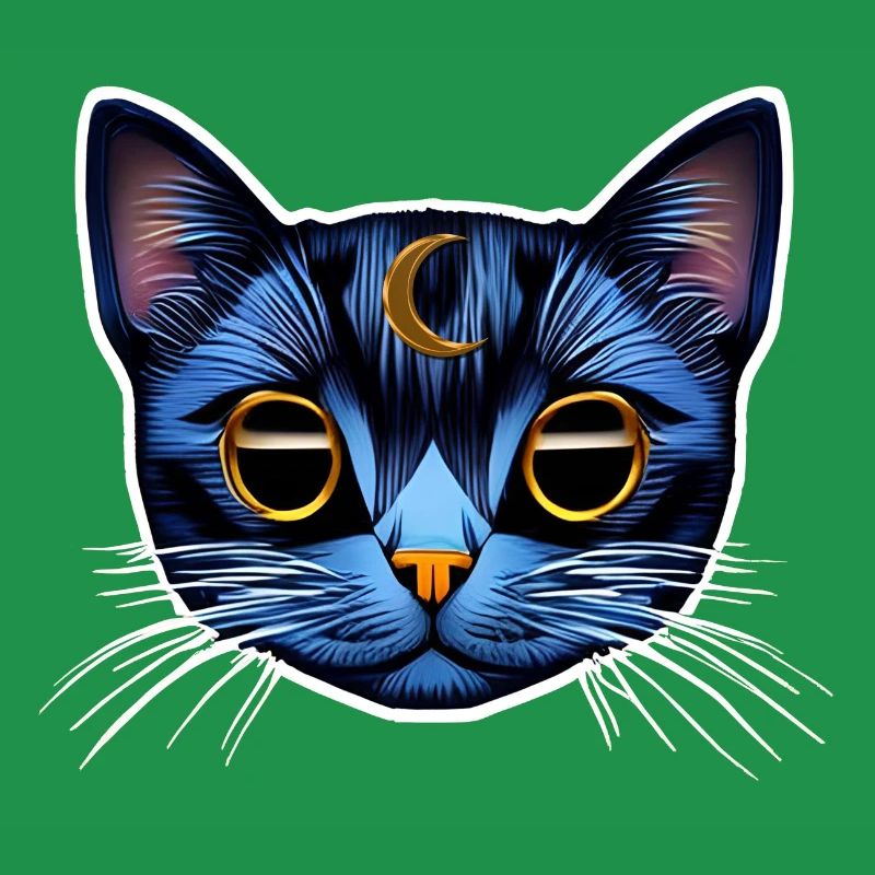 Cat with a moon space and cosmos