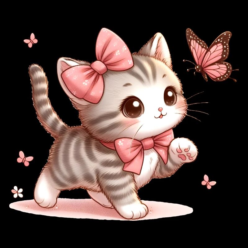Chat avec papillon