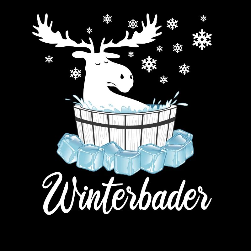 Elch Winterbader Eisbaden Eisbad Spruch