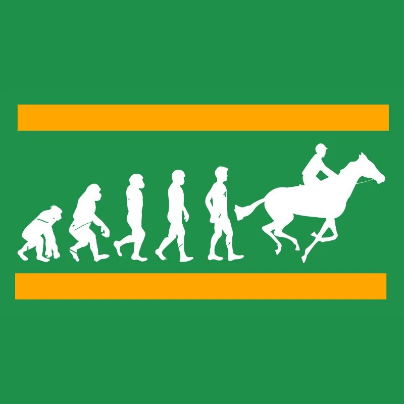 Cool retro evolution d’un coureur de chevaux drôle