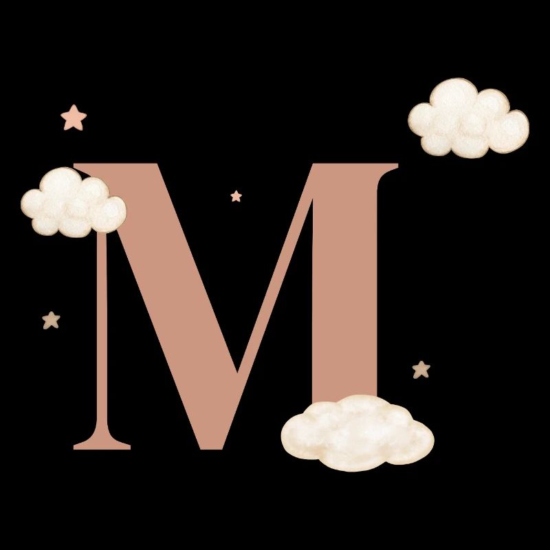 Letter m clouds stars