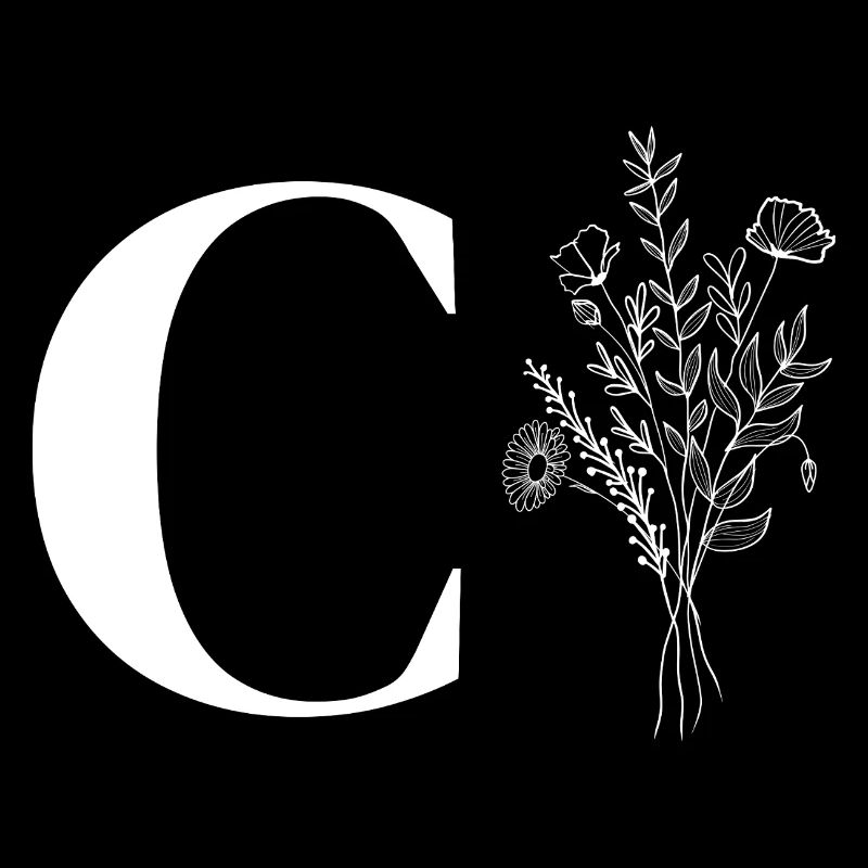 Lette c fleurs minimalistes