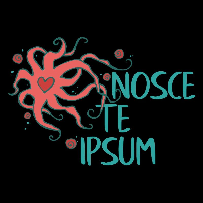 Heart Octopus - Nosce Te Ipsum - Latin 1