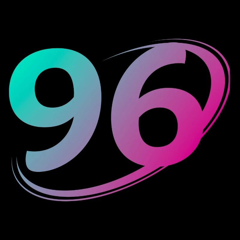 Numéro 96 multicolore