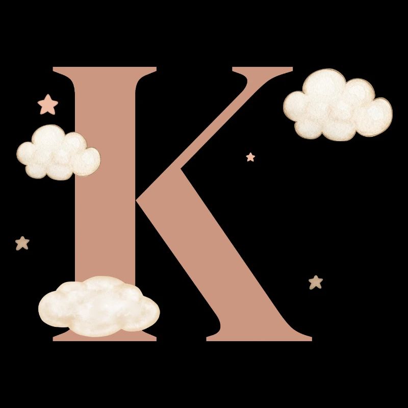 Letter k clouds stars