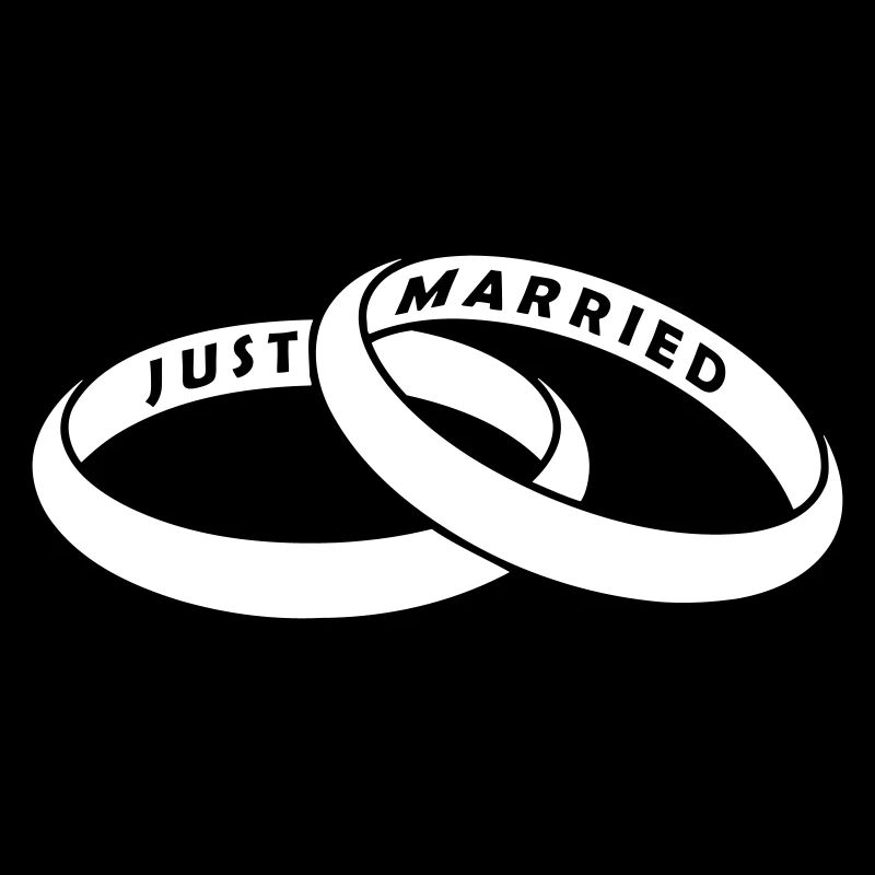 Wedding rings engraved "Just Married"