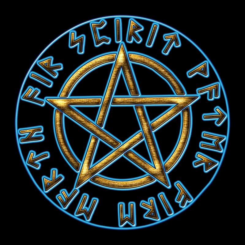 Runen Pentagramm Elemente Schutz Amulett Magie