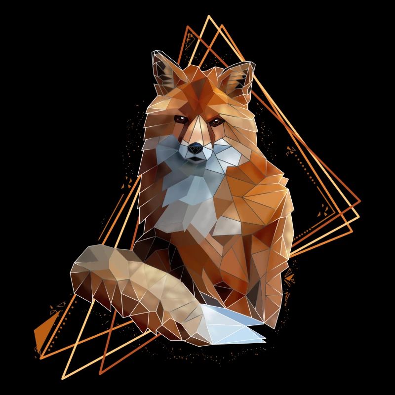 Low Poly Art Fox Cool Polygon Nature Forest Animal