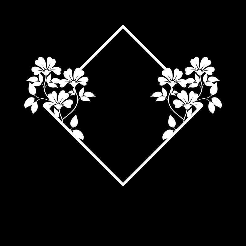 Triangle cadre avec des fleurs de décoration