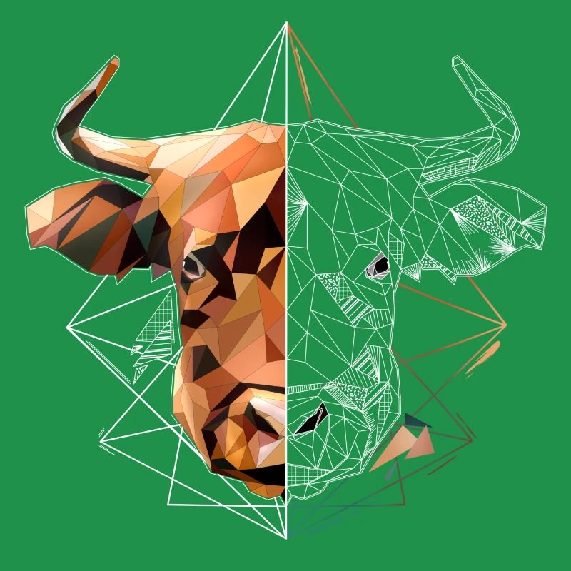 Low Poly Art Highland Beef Cool Polygon Tatouage