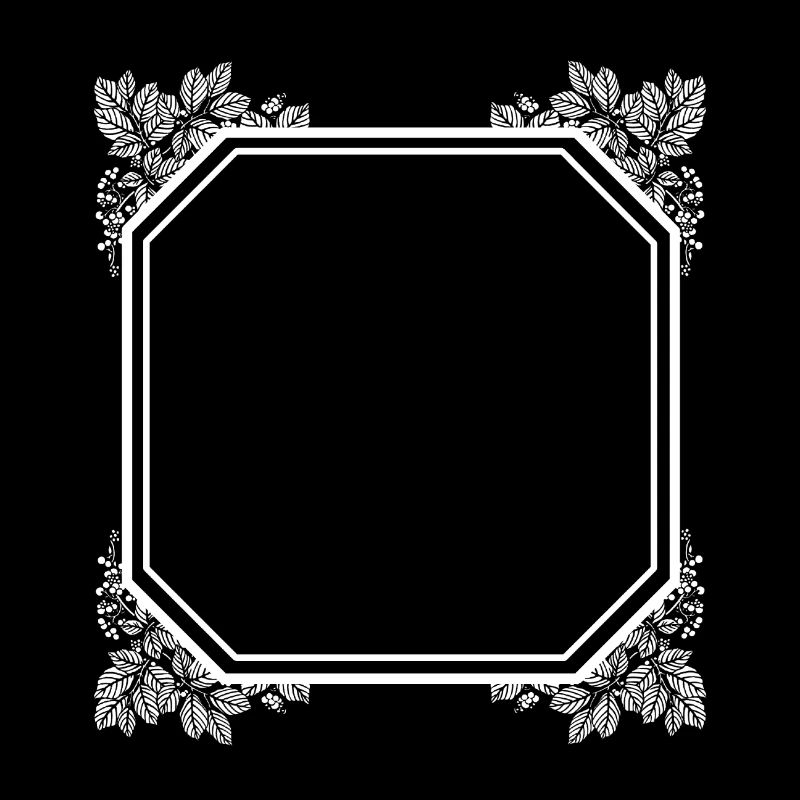Cool square frame with leaves