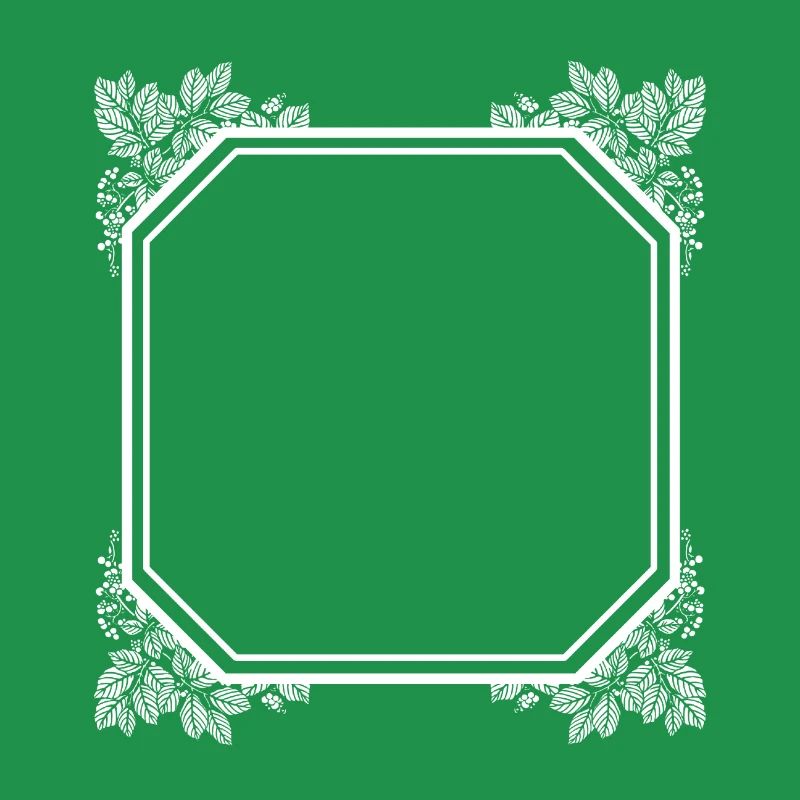 Cool square frame with leaves