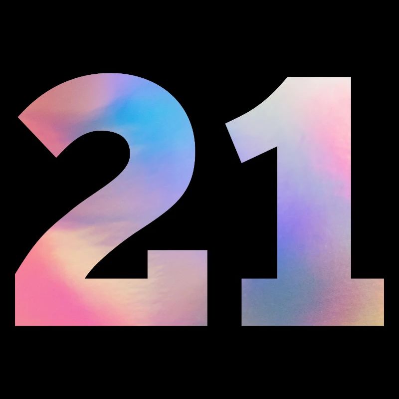 Numéro 21 coloré