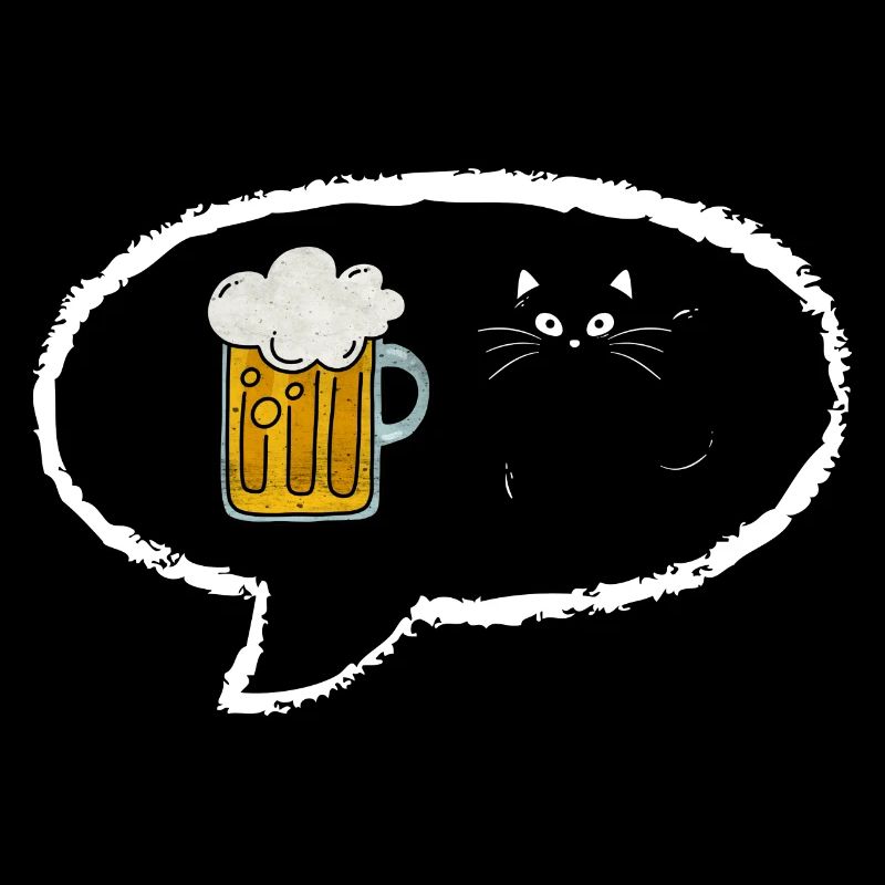 Pensées Bulle: Bière et Chat