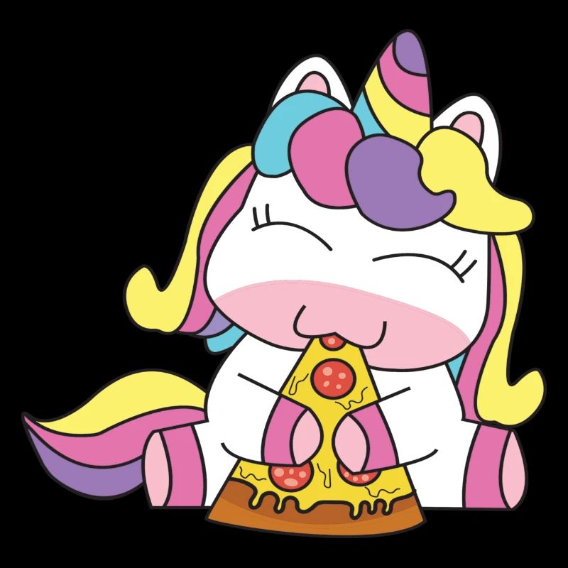 Licorne mangeant la pizza