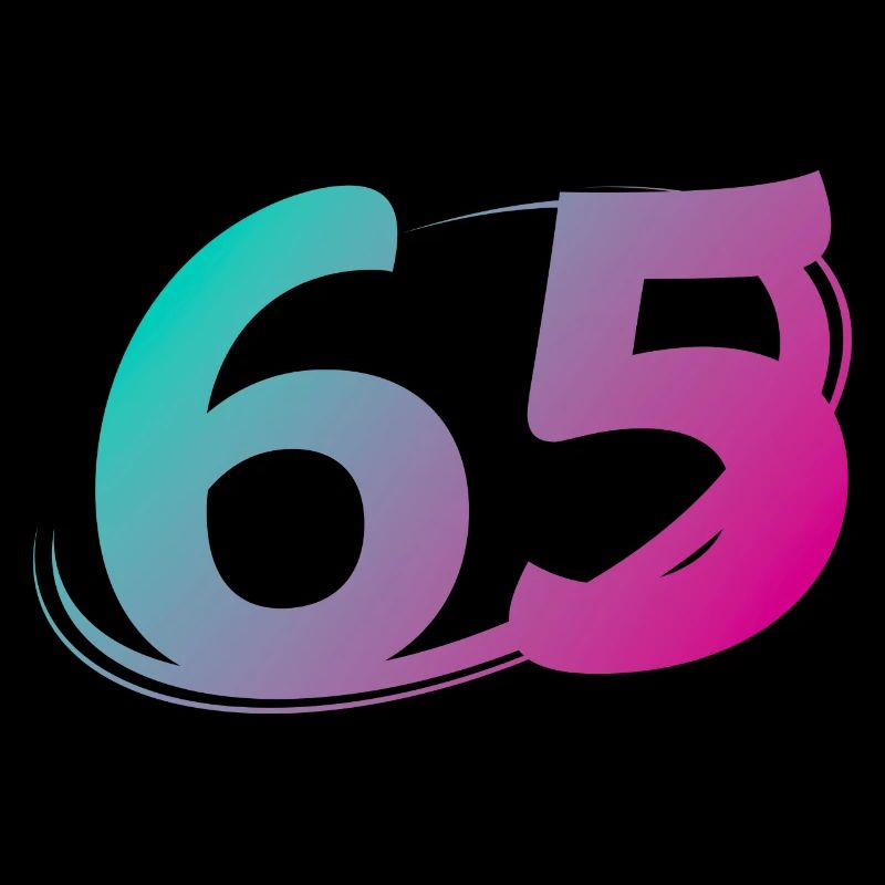 Nummer 65 mehrfarbig