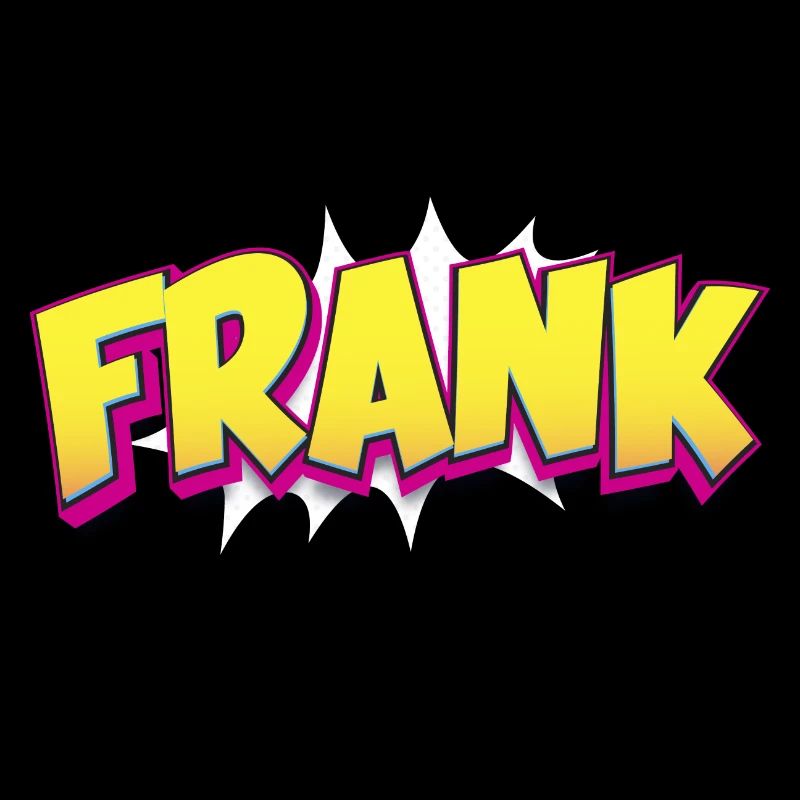 Frank Benutzerdefinierter Name Comic-Stil Pop-Art, Frank