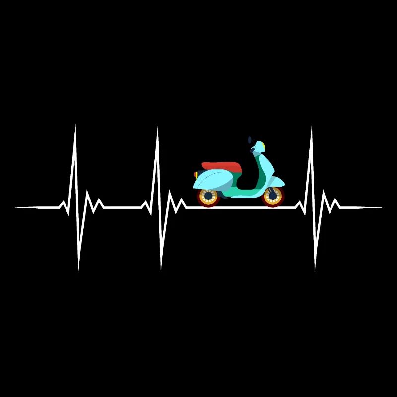 Moped Scooter Moped Driver Two-Stroke Heartbeat
