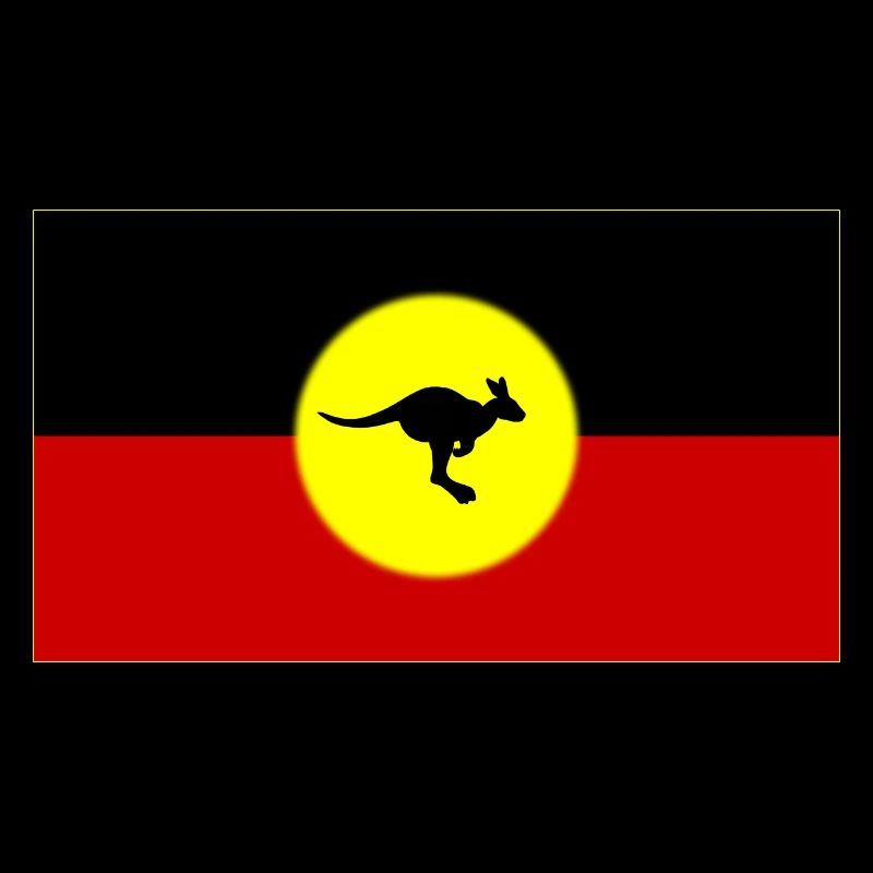 Drapeau aborigène avec kangourou