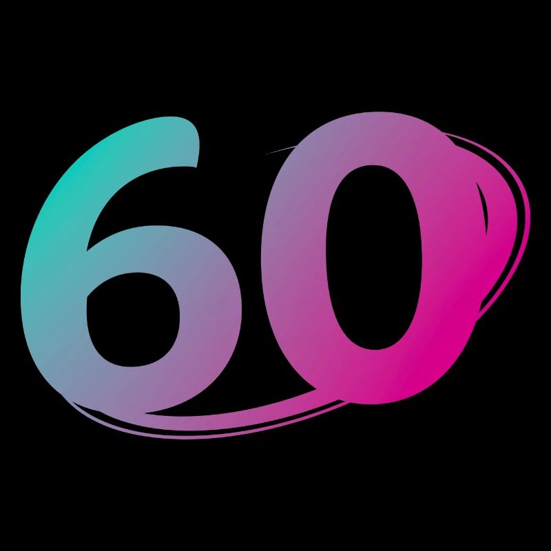 Numéro 60 multicolore
