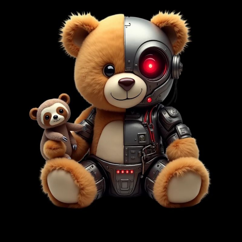 Funny Robot Tech Teddy Bear Cyborg Animal Bear