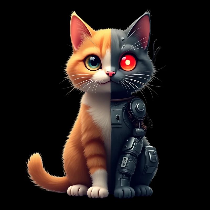 Funny Robot Cat Tech Cats Cyborg Animal Cat