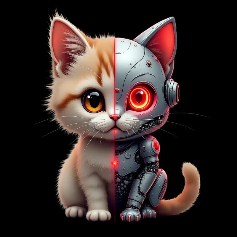 Drôle Robot Chat Tech Chats Cyborg Animal Chat
