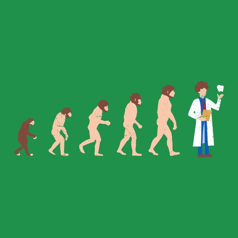 Evolution Zahnarzt Lustige Geschenkidee