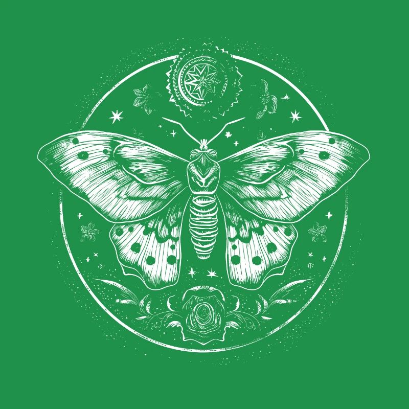 Mystical moth, moth with magical details