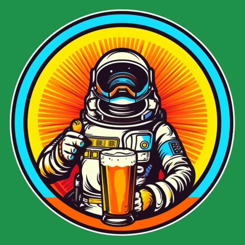 Cooler Astronaut mit Bier