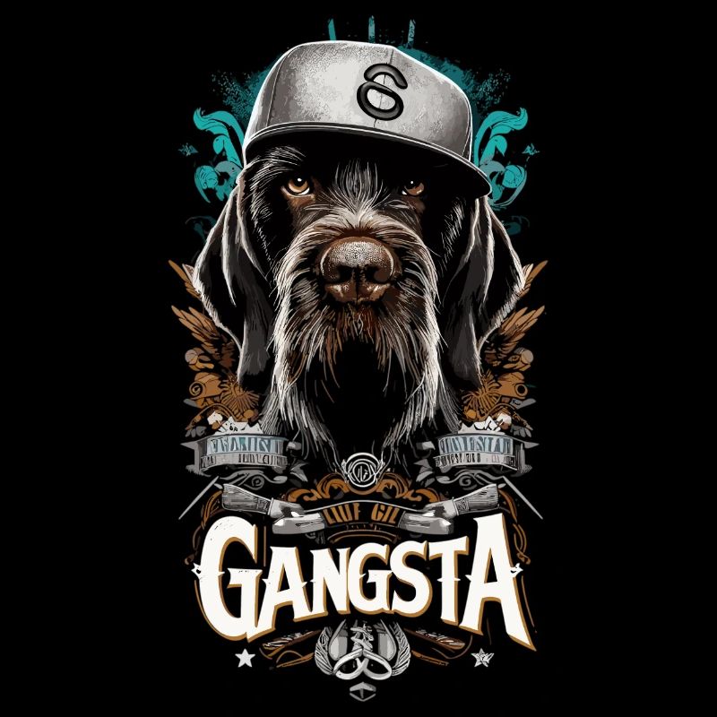 Deutsch Drahthaar Gangsta Hund Geschenk