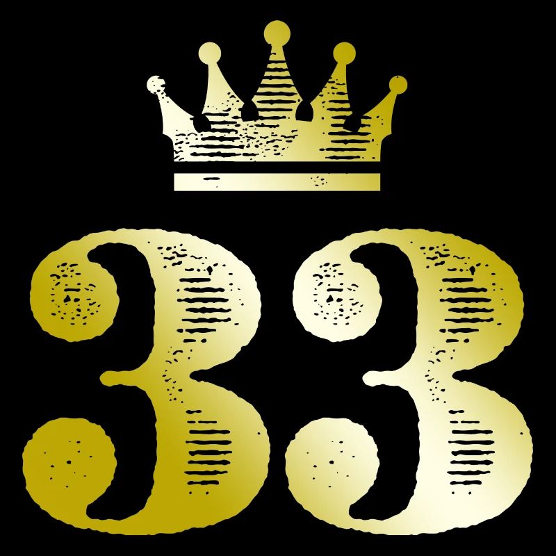 33 Chiffre Couronne Or