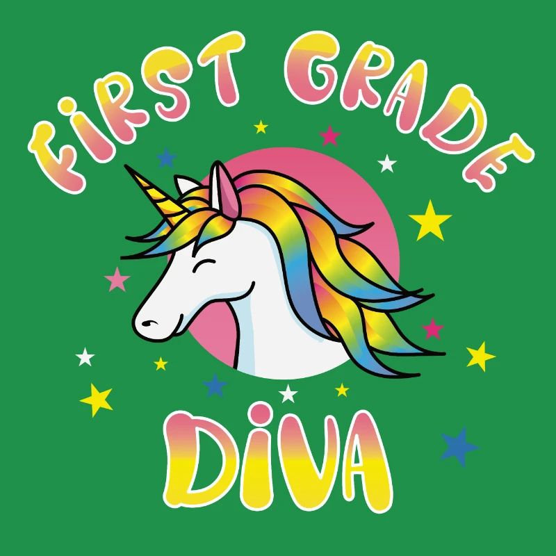 First Grade Diva Einhorn Einschulung Geschenk