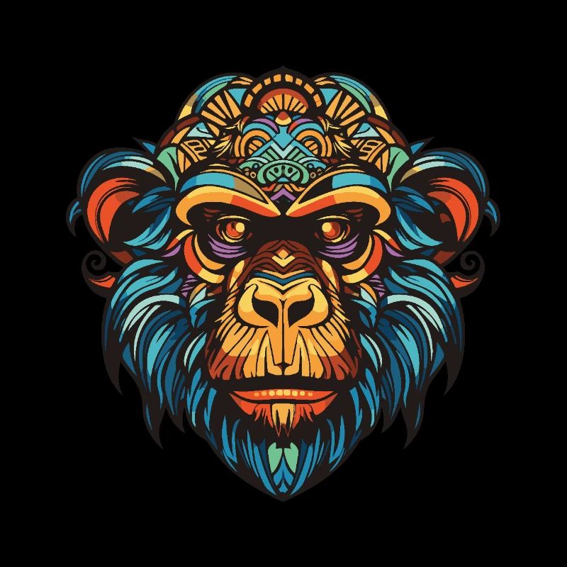 Tête de portrait de singe