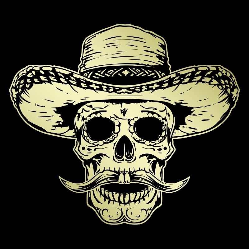 Crâne Mexicain Mexique Or