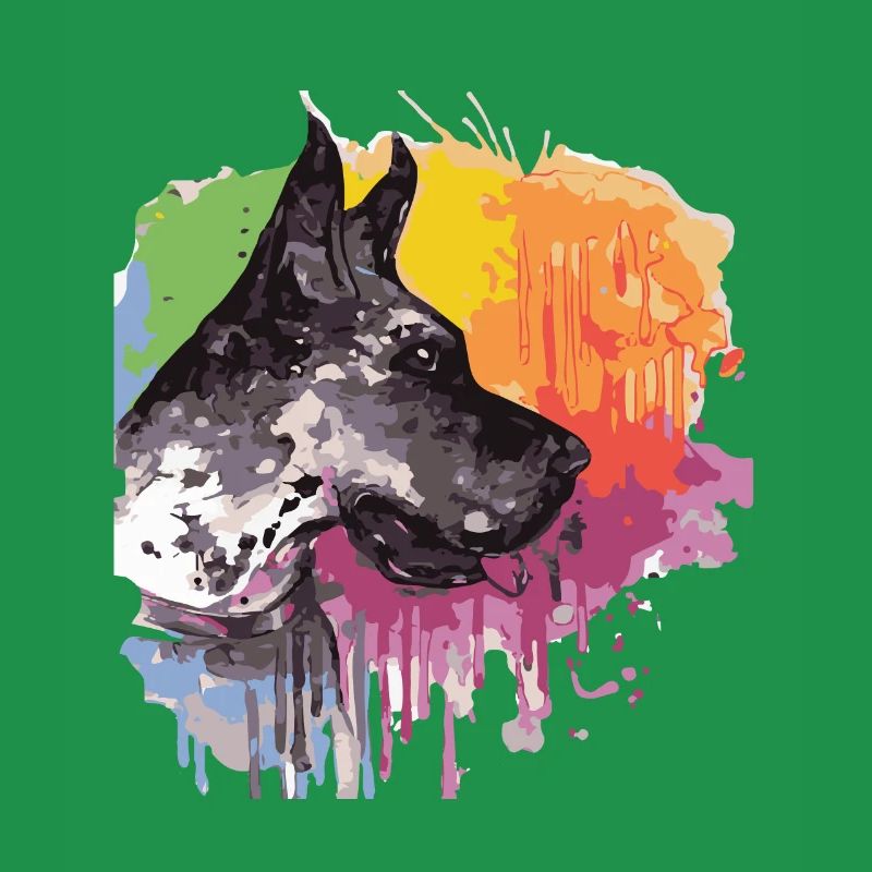 Great Dane Head Colorful