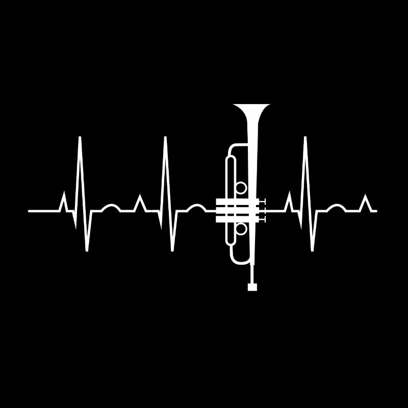 Herzschlag Herzfrequenz Geschenk Trompete Musik