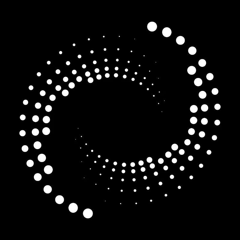 Spirale avec cercles blancs